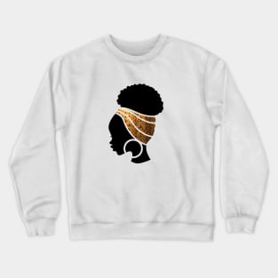 Afro Hair Woman with African Pattern Headwrap Crewneck Sweatshirt